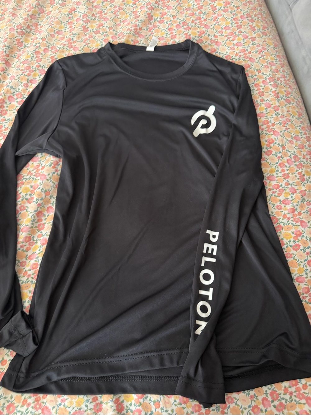 Peloton Black Long Sleeve Tee with White Logo